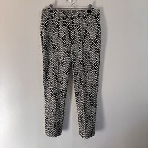 NWT Joseph Ribkoff Pants 12 Black White Giraffe Pull On $205 Stretch Knit